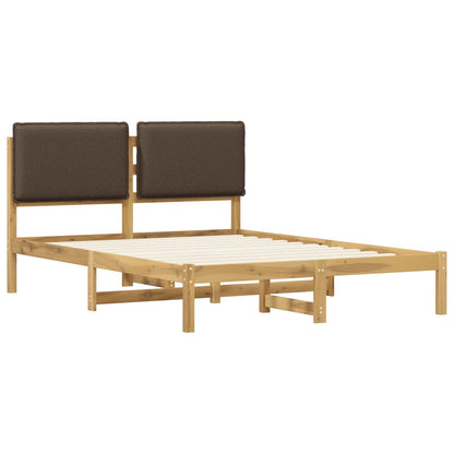 Letto con Testiera Rivestita Bianco lavato e taupe 120 x 200 cm | homemem39