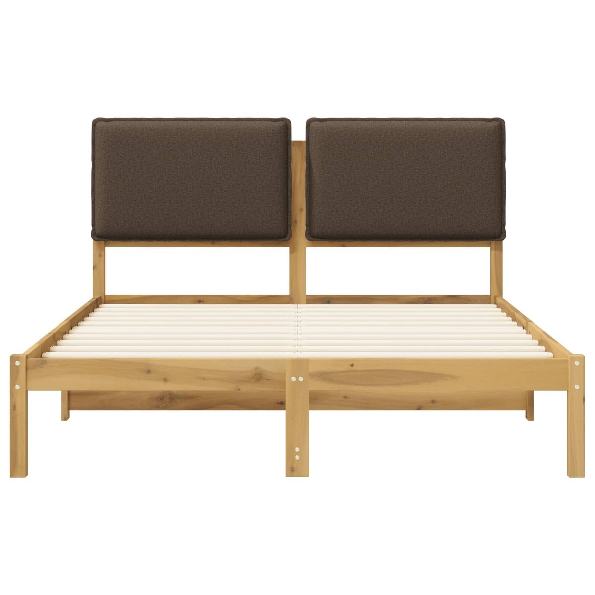 Letto con Testiera Rivestita Bianco lavato e taupe 120 x 200 cm | homemem39