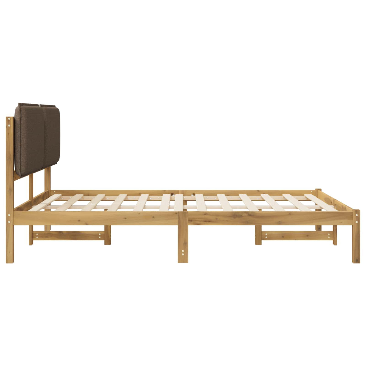 Letto con Testiera Rivestita Bianco lavato e taupe 120 x 200 cm | homemem39