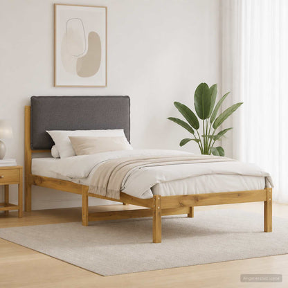 Letto con Testiera Rivestita Bianco lavato e grigio chiaro | homemem39