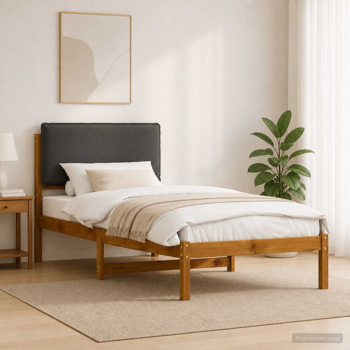 Letto con Testiera Rivestita