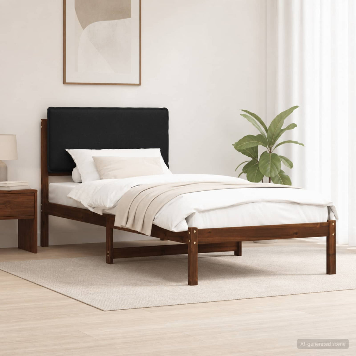 Letto con Testiera Rivestita