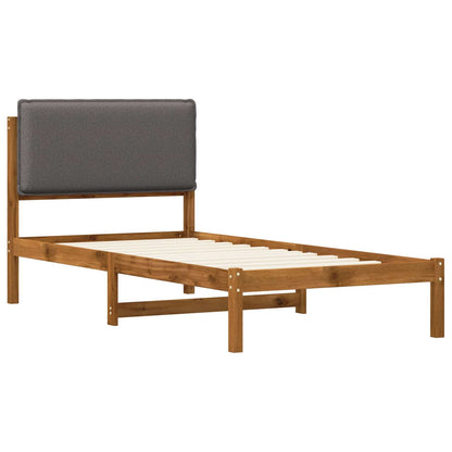 Letto con Testiera Rivestita Naturale e Grigio Chiaro | homemem39
