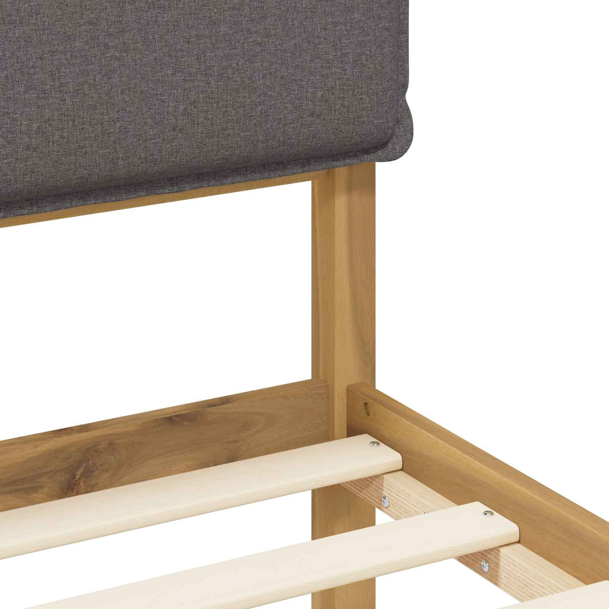 Letto con Testiera Rivestita Bianco lavato e grigio chiaro | homemem39