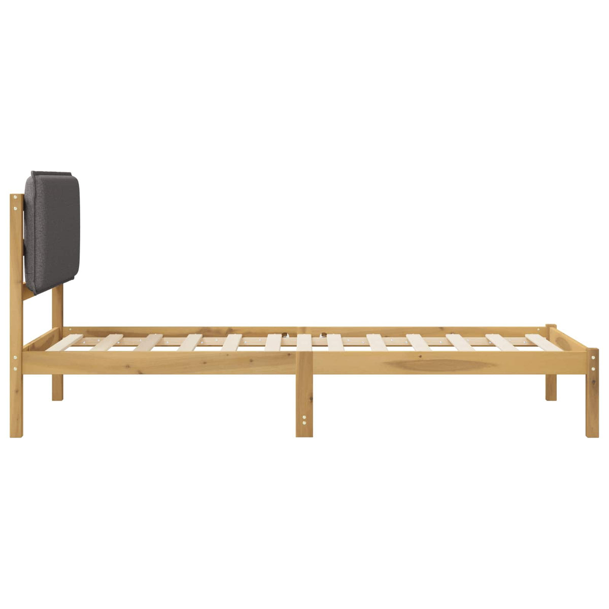 Letto con Testiera Rivestita Bianco lavato e grigio chiaro | homemem39