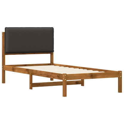 Letto con Testiera Rivestita Naturale e Grigio Scuro | homemem39