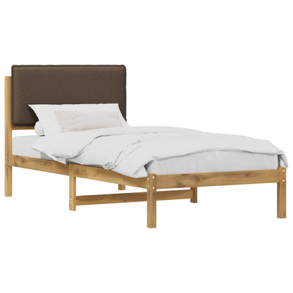 Letto con Testiera Rivestita Bianco lavato e taupe 75 x 190 cm | homemem39