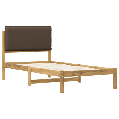 Letto con Testiera Rivestita Bianco lavato e taupe 75 x 190 cm | homemem39