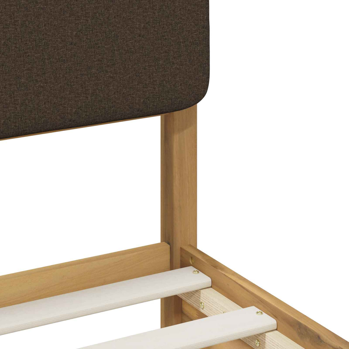 Letto con Testiera Rivestita Bianco lavato e taupe 135 x 190 cm | homemem39