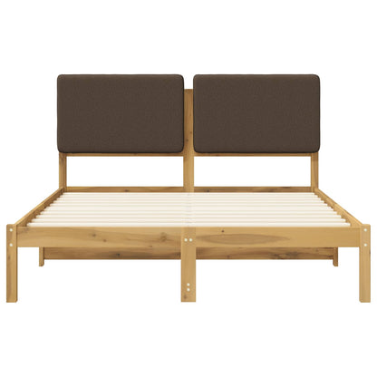 Letto con Testiera Rivestita Bianco lavato e taupe 135 x 190 cm | homemem39