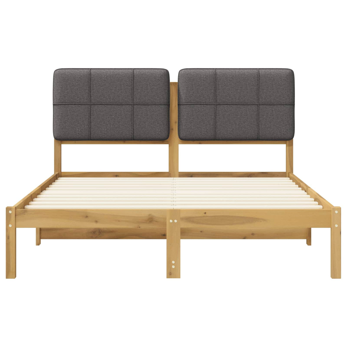Letto con Testiera Rivestita Bianco lavato e grigio chiaro | homemem39