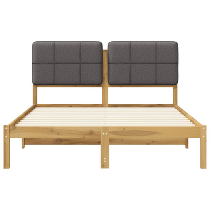 Letto con Testiera Rivestita Bianco lavato e grigio chiaro | homemem39