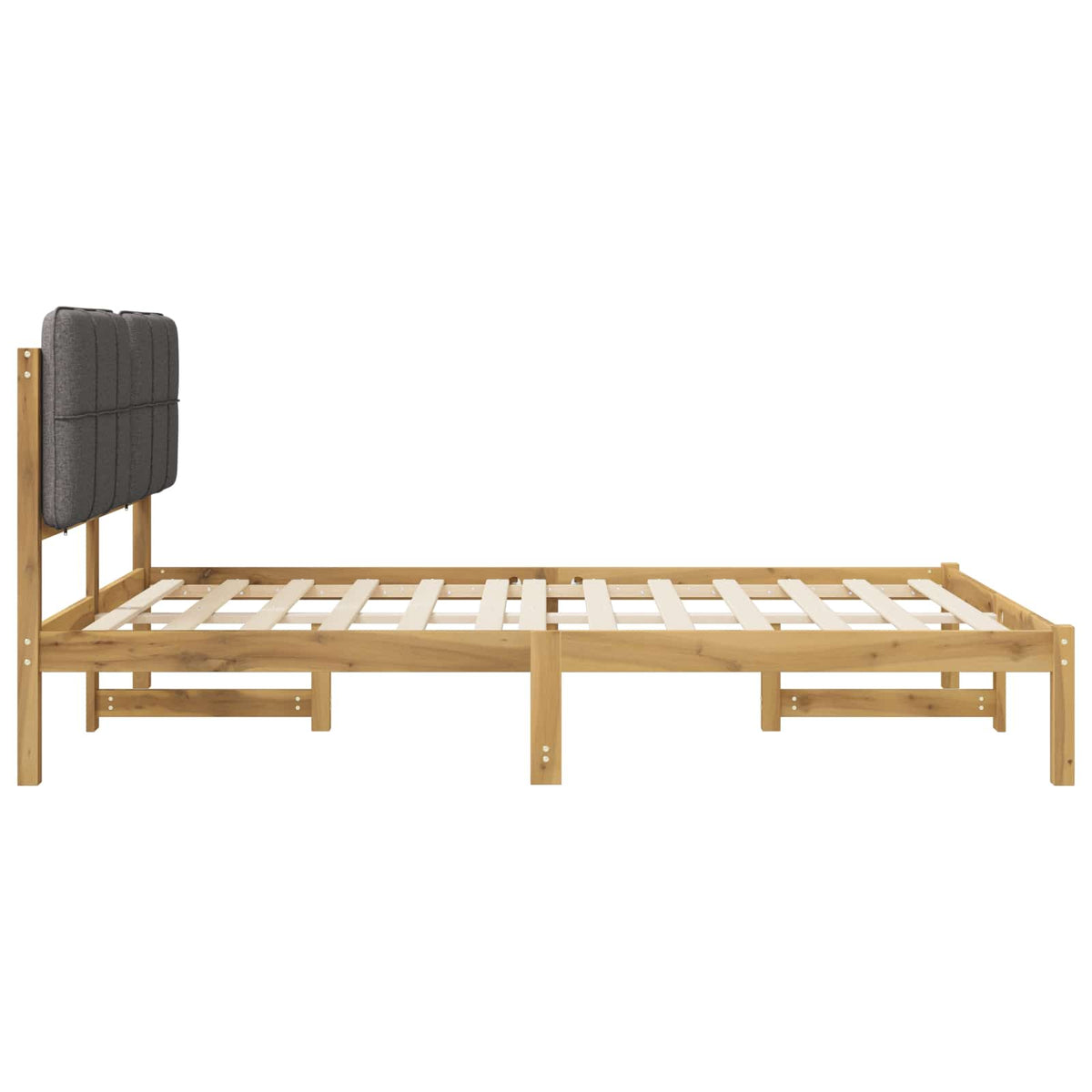 Letto con Testiera Rivestita Bianco lavato e grigio chiaro | homemem39