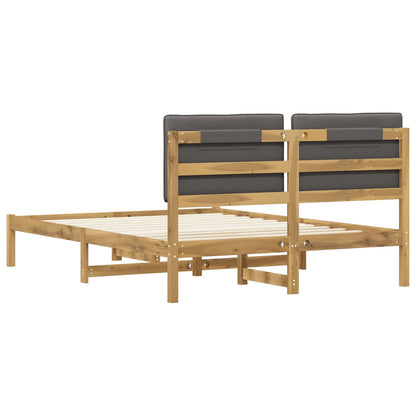 Letto con Testiera Rivestita Bianco lavato e grigio chiaro | homemem39