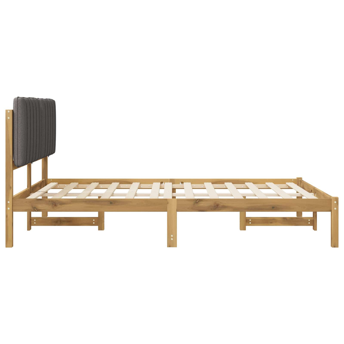 Letto con Testiera Rivestita Bianco lavato e grigio chiaro | homemem39