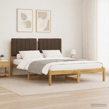 Letto con Testiera Rivestita Bianco lavato e taupe 120 x 190 cm | homemem39