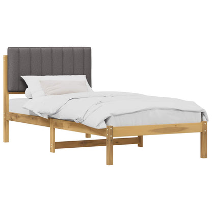 Letto con Testiera Rivestita Bianco lavato e grigio chiaro | homemem39