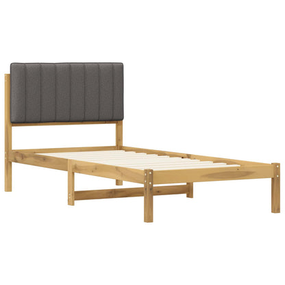 Letto con Testiera Rivestita Bianco lavato e grigio chiaro | homemem39