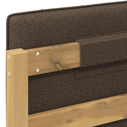 Letto con Testiera Rivestita Bianco lavato e taupe 90 x 200 cm | homemem39