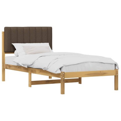 Letto con Testiera Rivestita Bianco lavato e taupe 90 x 200 cm | homemem39