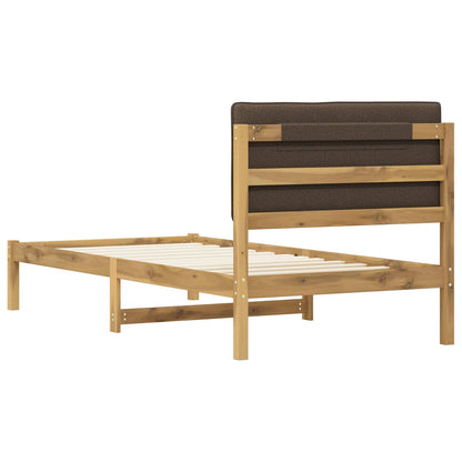 Letto con Testiera Rivestita Bianco lavato e taupe 90 x 200 cm | homemem39