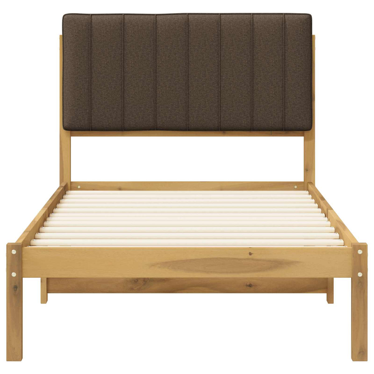Letto con Testiera Rivestita Bianco lavato e taupe 90 x 200 cm | homemem39