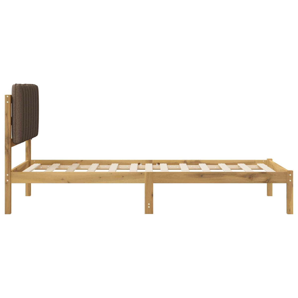 Letto con Testiera Rivestita Bianco lavato e taupe 90 x 200 cm | homemem39