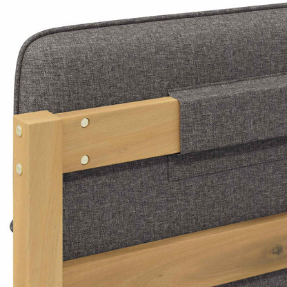 Letto con Testiera Rivestita Bianco lavato e grigio chiaro | homemem39