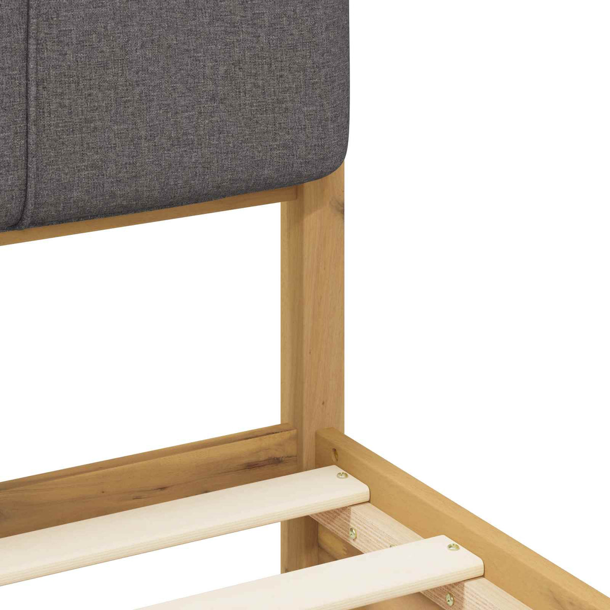 Letto con Testiera Rivestita Bianco lavato e grigio chiaro | homemem39