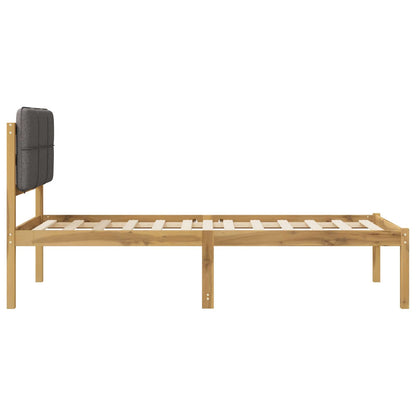 Letto con Testiera Rivestita Bianco lavato e grigio chiaro | homemem39
