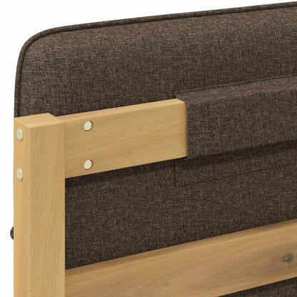 Letto con Testiera Rivestita Bianco lavato e taupe 90 x 200 cm | homemem39