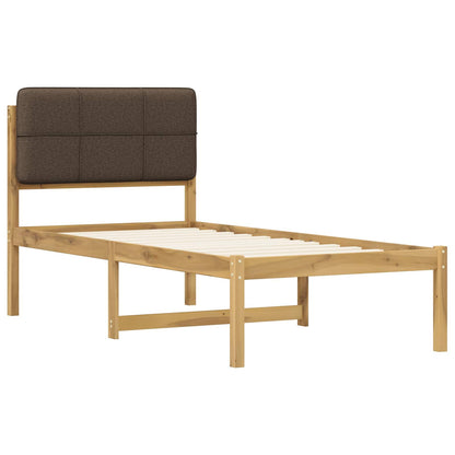 Letto con Testiera Rivestita Bianco lavato e taupe 90 x 200 cm | homemem39
