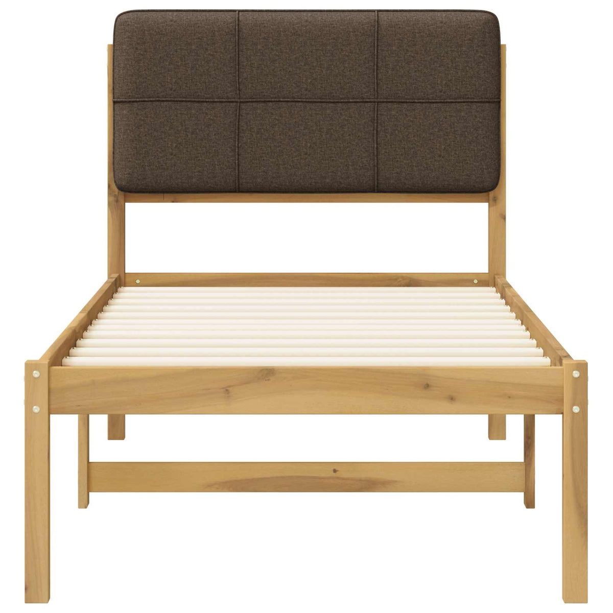 Letto con Testiera Rivestita Bianco lavato e taupe 90 x 200 cm | homemem39