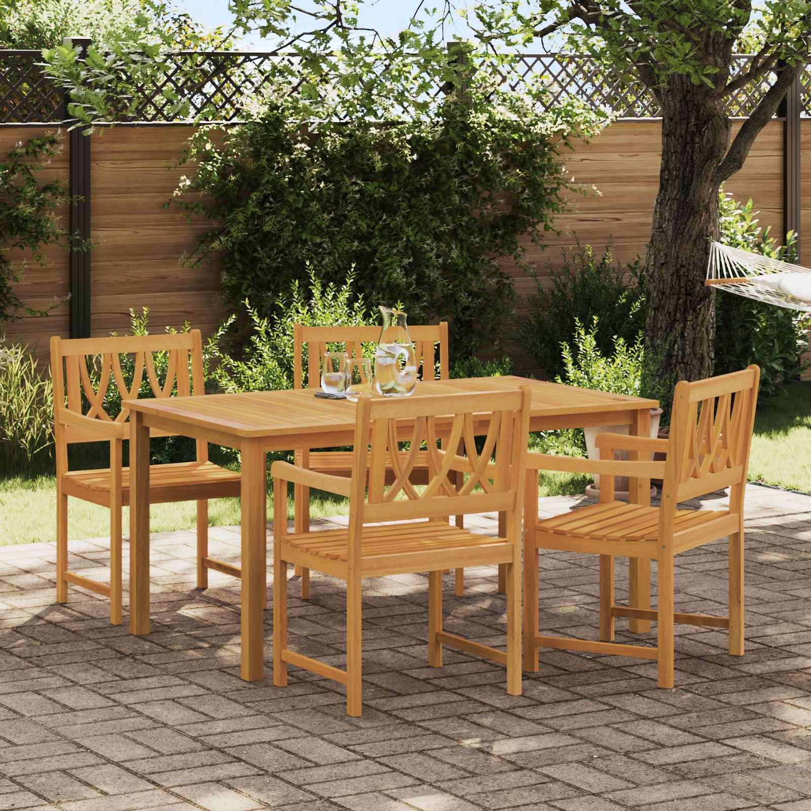 Sedie da giardino 4 pcs Naturale Legno di Acacia Massello | homemem39