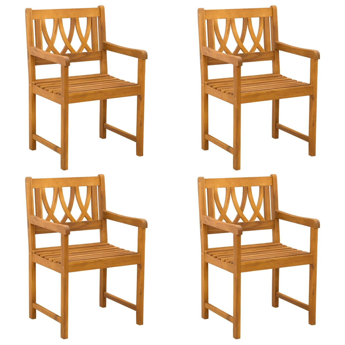 Sedie da giardino 4 pcs Naturale Legno di Acacia Massello | homemem39