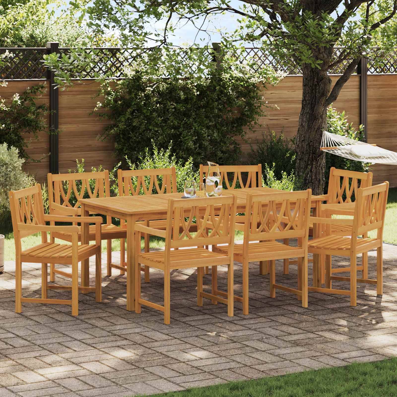 Sedie da giardino 8 pcs Naturale Legno di Acacia Massello | homemem39