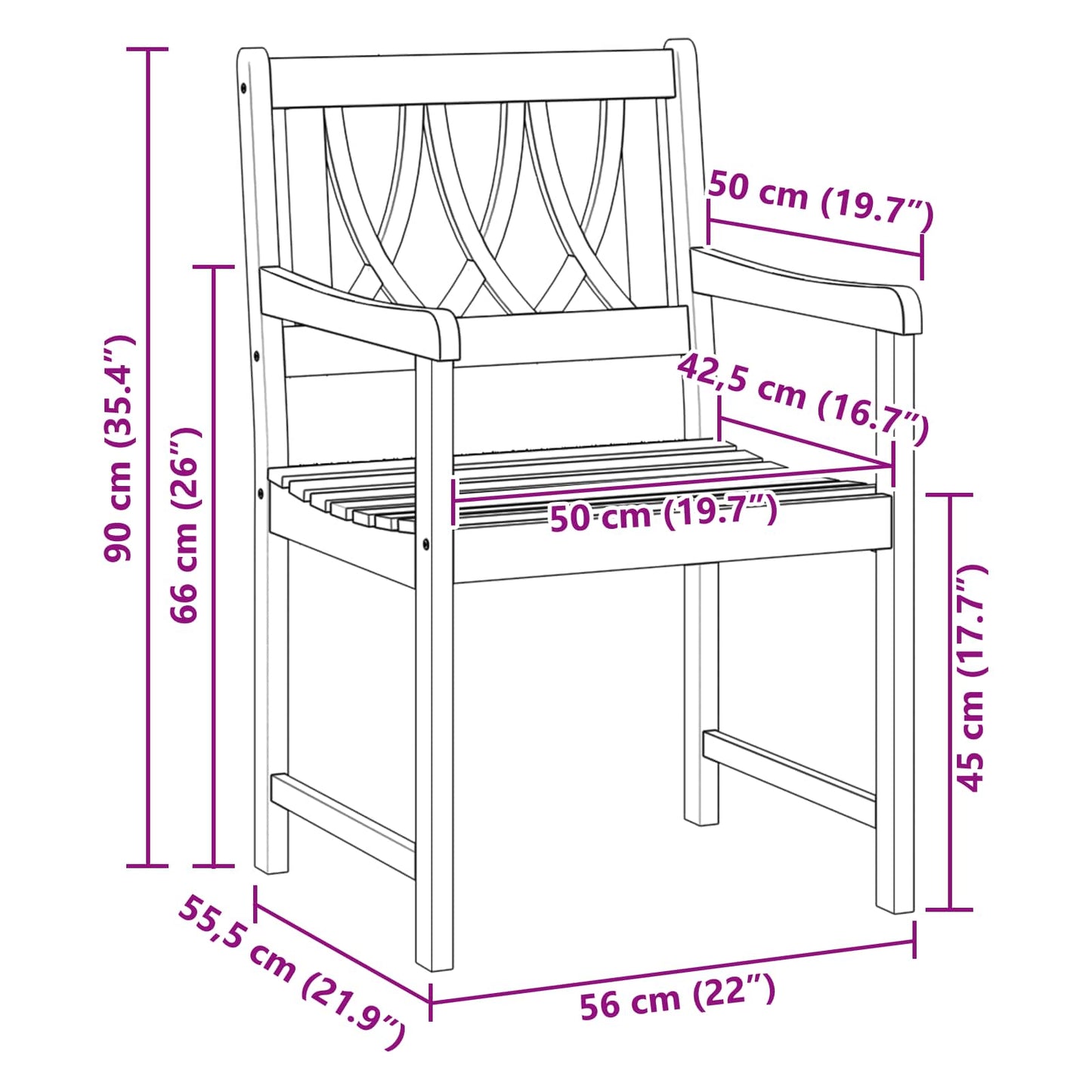 Sedie da giardino 8 pcs Naturale Legno di Acacia Massello | homemem39