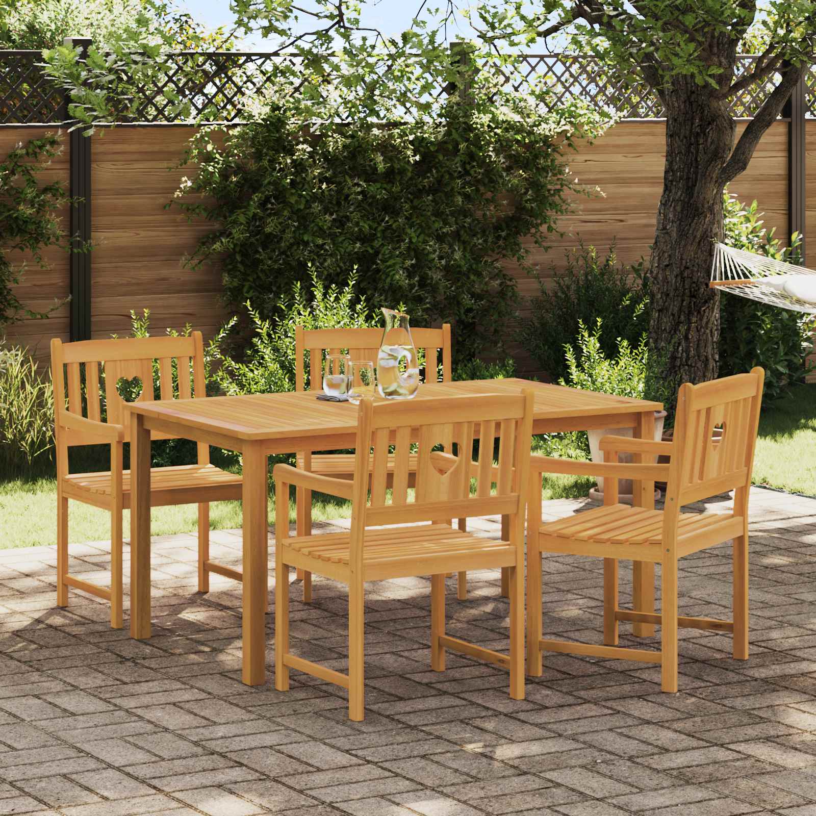 Sedie da giardino 4 pcs Naturale Legno di Acacia Massello | homemem39