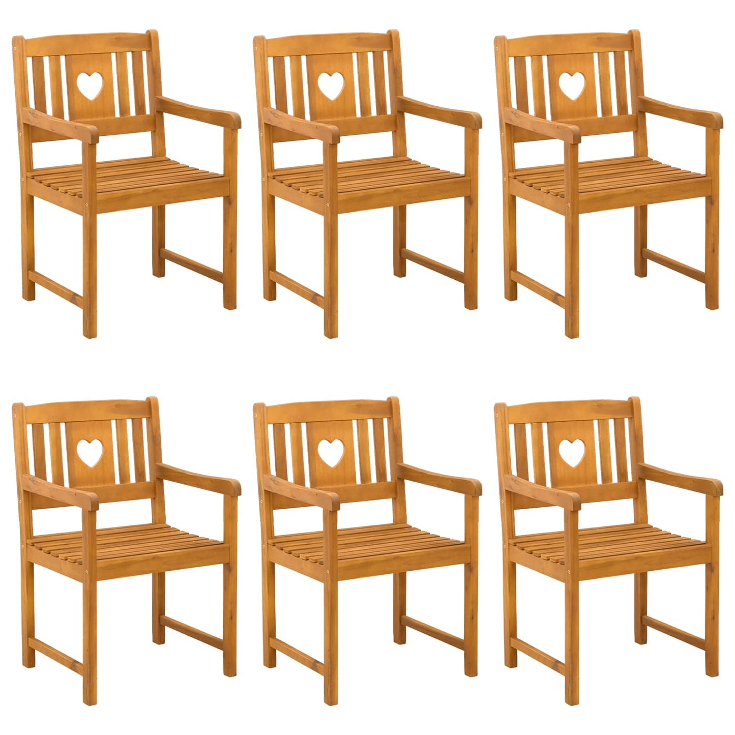 Sedie da giardino 6 pcs Naturale Legno di Acacia Massello | homemem39