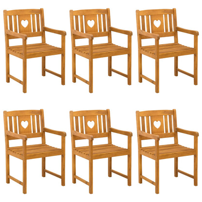Sedie da giardino 6 pcs Naturale Legno di Acacia Massello | homemem39