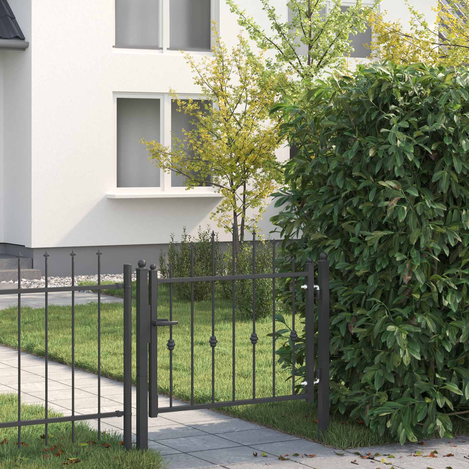 Cancello per recinzione HORST 100 x 75 cm Metallo Nero | homemem39