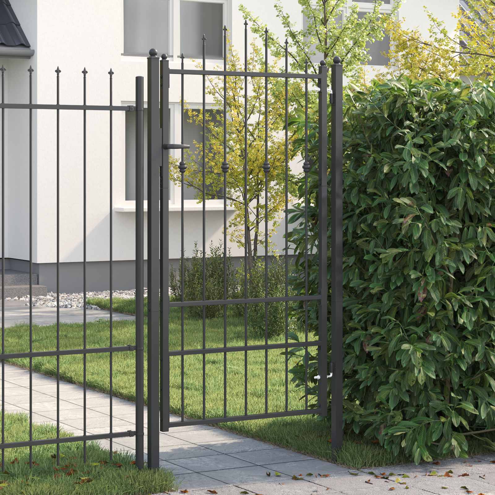 Cancello per recinzione HORST 100 x 175 cm Metallo Nero | homemem39