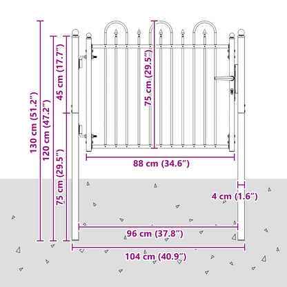 Cancello per recinzione HORST 100 x 75 cm Metallo Nero | homemem39