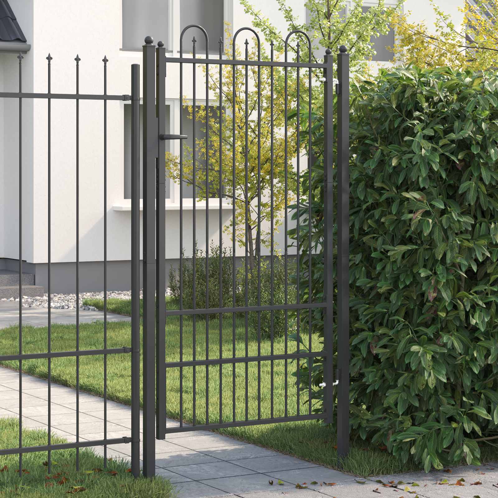Cancello per recinzione HORST 100 x 175 cm Acciaio Nero | homemem39