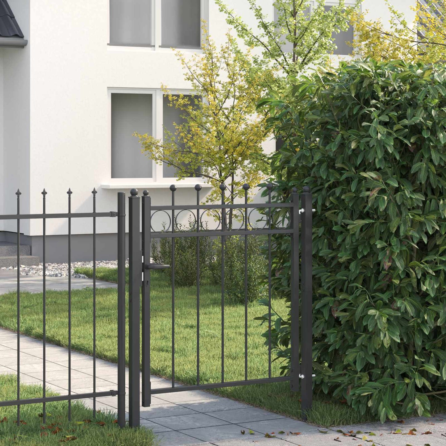 Cancello per recinzione HORST 100 x 100 cm Metallo Nero | homemem39