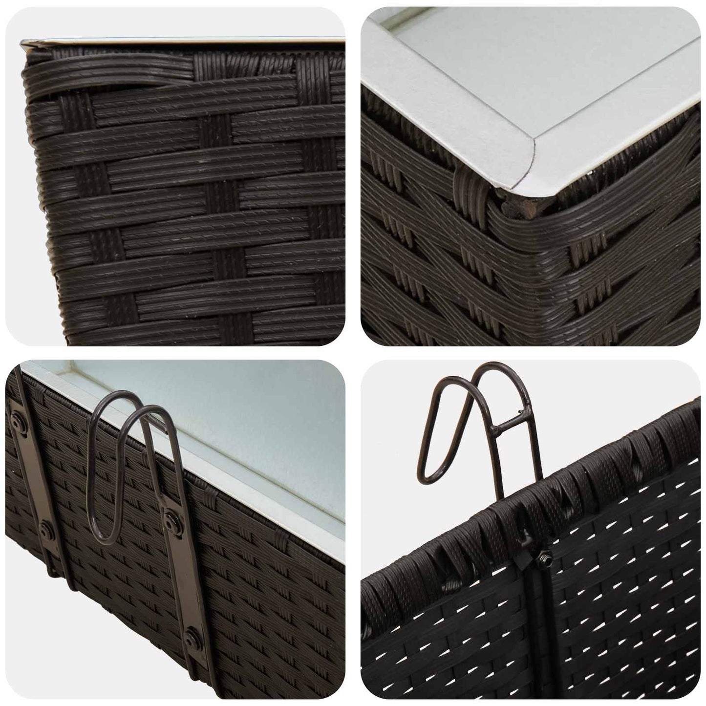 Ringhiera 2 pcs Nero 50 x 17 x 17 cm Metallo | homemem39