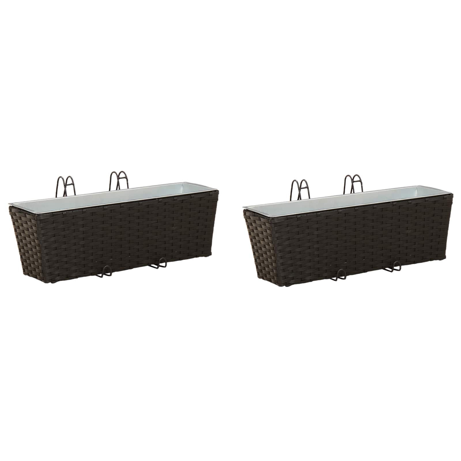 Ringhiera 2 pcs Nero 50 x 17 x 17 cm Metallo | homemem39