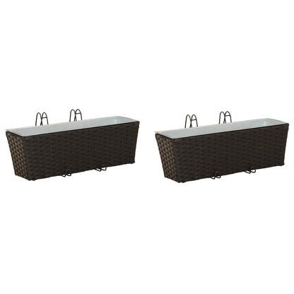 Ringhiera 2 pcs Nero 50 x 17 x 17 cm Metallo | homemem39