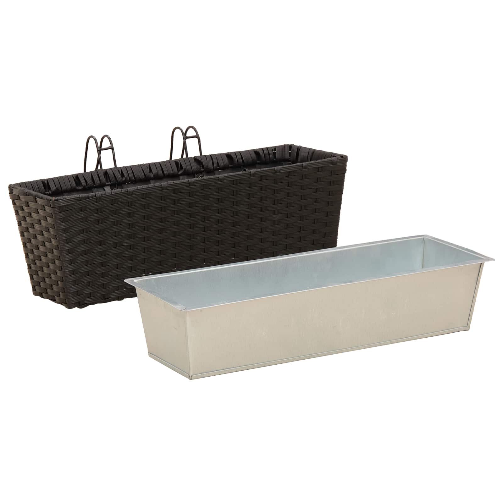 Ringhiera 2 pcs Nero 50 x 17 x 17 cm Metallo | homemem39