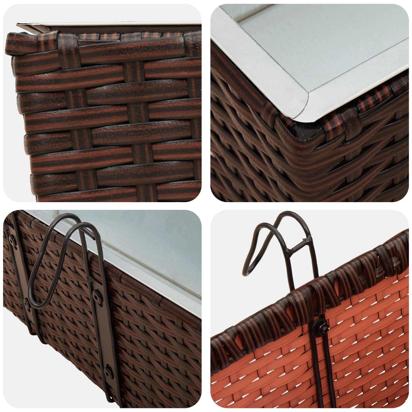 Ringhiera 2 pcs 50 x 17 x 17 cm Metallo | homemem39